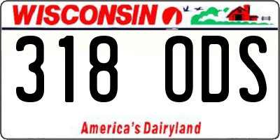 WI license plate 318ODS