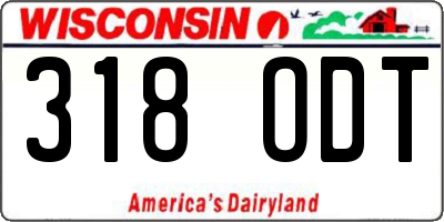 WI license plate 318ODT