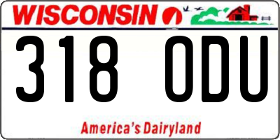 WI license plate 318ODU