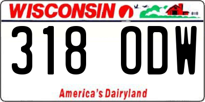 WI license plate 318ODW