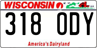 WI license plate 318ODY