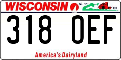 WI license plate 318OEF