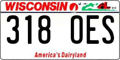 WI license plate 318OES