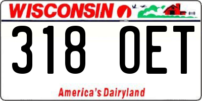 WI license plate 318OET