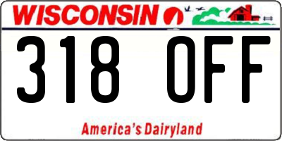 WI license plate 318OFF