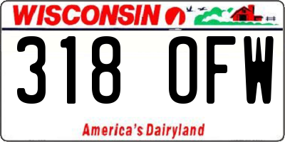 WI license plate 318OFW