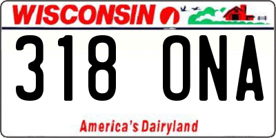 WI license plate 318ONA
