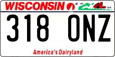 WI license plate 318ONZ