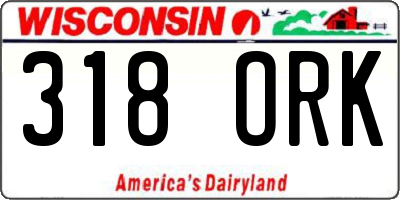 WI license plate 318ORK