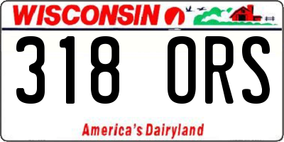 WI license plate 318ORS