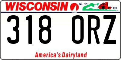 WI license plate 318ORZ