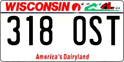 WI license plate 318OST
