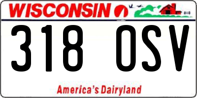 WI license plate 318OSV