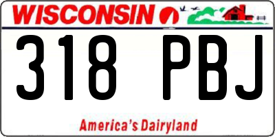 WI license plate 318PBJ