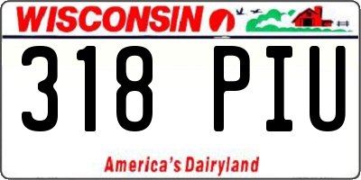 WI license plate 318PIU