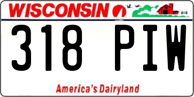 WI license plate 318PIW