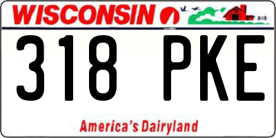 WI license plate 318PKE