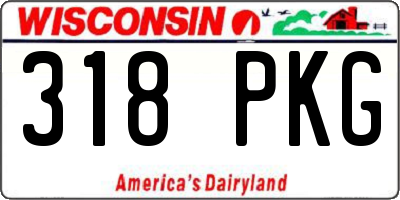 WI license plate 318PKG