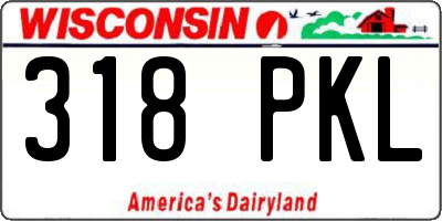 WI license plate 318PKL