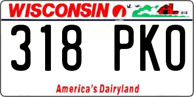 WI license plate 318PKO