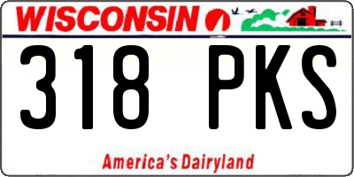WI license plate 318PKS
