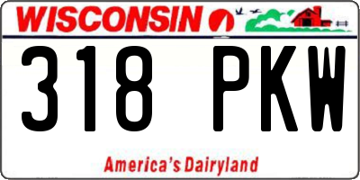WI license plate 318PKW