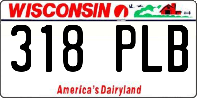 WI license plate 318PLB