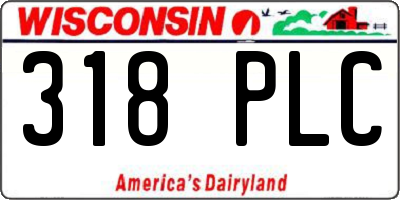 WI license plate 318PLC