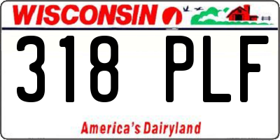 WI license plate 318PLF