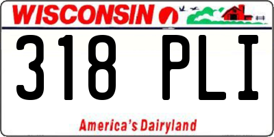 WI license plate 318PLI