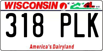 WI license plate 318PLK