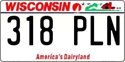 WI license plate 318PLN