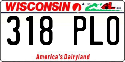 WI license plate 318PLO