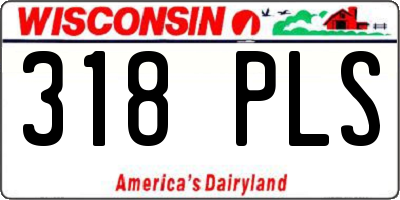 WI license plate 318PLS