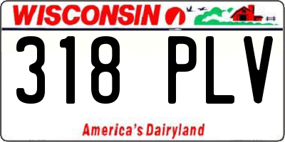 WI license plate 318PLV