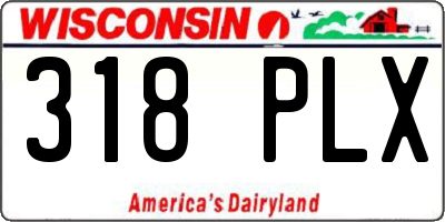 WI license plate 318PLX