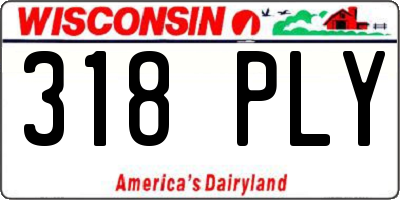 WI license plate 318PLY