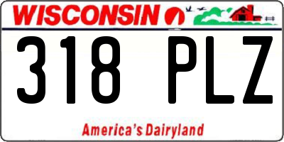 WI license plate 318PLZ