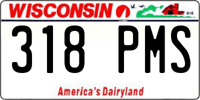 WI license plate 318PMS