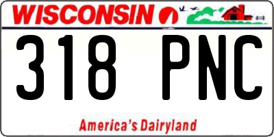 WI license plate 318PNC