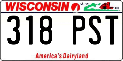 WI license plate 318PST