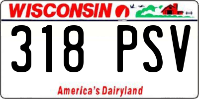 WI license plate 318PSV
