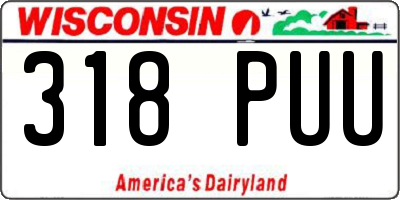 WI license plate 318PUU