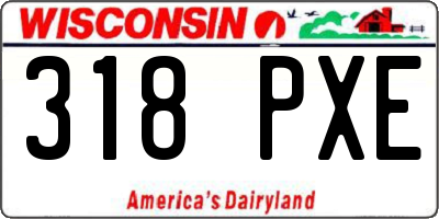 WI license plate 318PXE