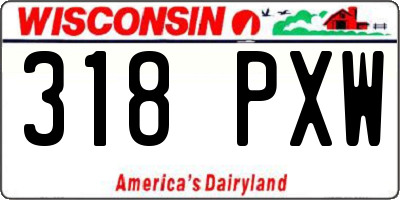 WI license plate 318PXW