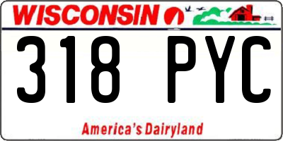 WI license plate 318PYC