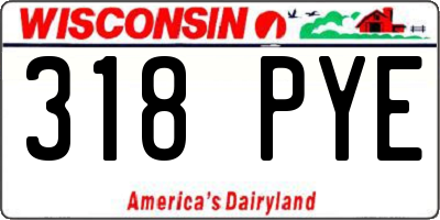 WI license plate 318PYE