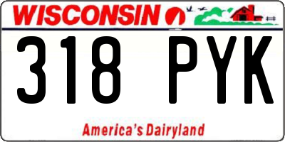 WI license plate 318PYK