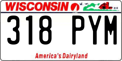 WI license plate 318PYM