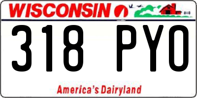 WI license plate 318PYO